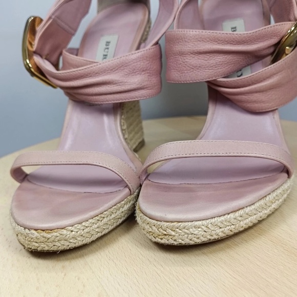 Burberry Catsbrook Wedge Sandal Espadrille Blush Pink Size 38 - Picture 3 of 10